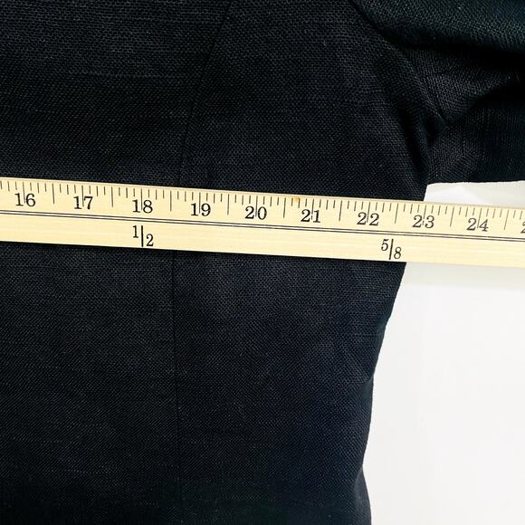 Chico's Chained Galloway Jacket Womens Size 3 Lined Black 3/4 Linen Blend Career - Picture 9 of 10